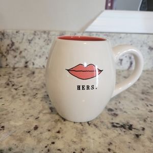 Rae Dunn "HERS" lips red inside Artisan Collection by Magenta. Ceramic M…